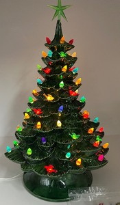 15" Light Up Ceramic Christmas Tree
