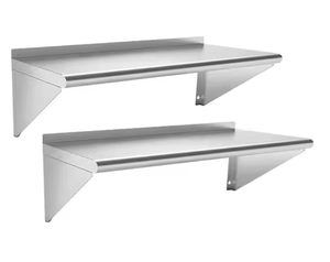 lot 4 image: Stainless Steel Shelf 12x48 in (2 Pack) for Kitchen