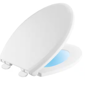 lot 25 image: Delta Sanborne Elongated Closed Front Toilet Seat with Night Light