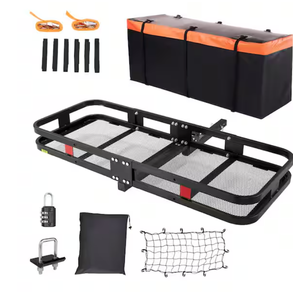 lot 33 image: Vevor hitch Mount Cargo Carrier 60x24x6 in Basket Carrier Rack with Cargo Net