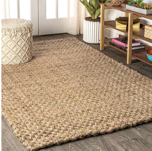 lot 36 image: ESterna Natural Brown Hand Woven Area Rug 3x5 ft.