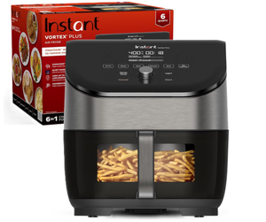 lot 17 image: Instant Pot Vortex Plus 6QT Air Fryer with Odor Erase Technology,6-in-1 Functions that Crisps,Roasts, Broils,Dehydrates