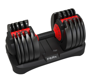 lot 41 image: FitRx Adjustable Dumbbells, 52.5lb SmartBell Dumbbell Set with Quick-Select Weights for Home Gym