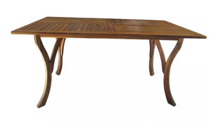 lot 64 image: Hermosa Rectangular Acacia Wood Dining Table -Teak Finish - Christopher Knight Home