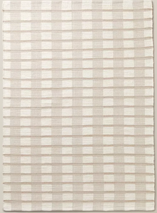 lot 70 image: Rib Stripe Plaid Handmade Woven Area Rug TanCreamKhaki - Hearth & Hand