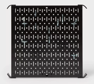 lot 109 image: LOT OF 2 16 Square Metal Pegboard - Brightroom Wall & Garage Storage Organizer, Carbon Steel, Black, 100 lb Capacity