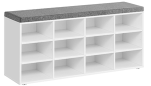 lot 130 image: VASAGLE CUSTOS Collection - Shoe Bench, Storage Bench with Padded Seat, Entryway Bench with 12 Compartments