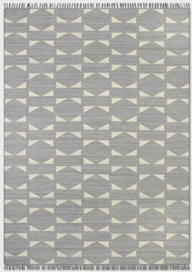 lot 135 image: Positive Negative Geo Tapestry Rectangular Woven Outdoor Area Rug Gray - Threshold