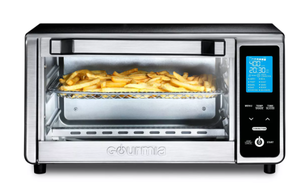 lot 306 image: Gourmia Digital 4-Slice Toaster Oven Air Fryer with 11 Cooking Functions Stainless Steel Gray 1000W