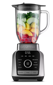 lot 315 image: Gourmia Digital Blender with 8 Total Blend Programs, 4 Speeds & Round-Plated Tamper Gray 1500W, Crushes Ice, Smoothie Maker