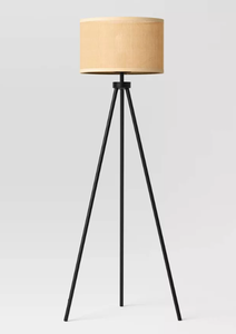 lot 318 image: Tripod Floor Lamp with Shade Black - Room Essentials Modern Standing Light