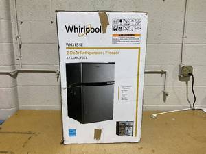 lot 56 image: Whirlpool 3.1 cu ft Mini Refrigerator, Reversible Door, 2 Shelves