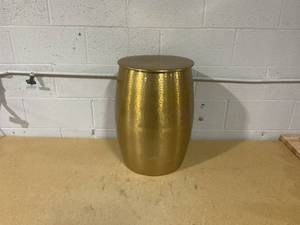lot 300 image: Hammered Metal Storage Patio Accent Table - Threshold