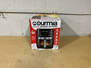 lot 324 image: Gourmia 6-Qt Digital Window Air Fryer with 12 Presets & Guided Cooking Black Stainless Steel