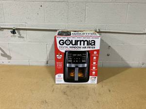 lot 325 image: Gourmia 6-Qt Digital Window Air Fryer with 12 Presets & Guided Cooking Black Stainless Steel