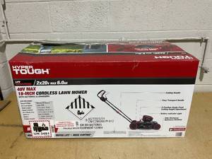 lot 142 image: Hyper Tough 2x20 Volts Max 18-Inch Brushless Side-discharge Mower
