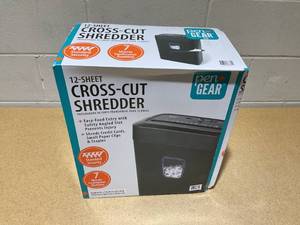 lot 207 image: PenGear 12-Sheet Cross-Cut PaperCredit Card Shredder with 5.5 Gallon Bin