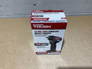 lot 209 image: Hyper Tough 12V Max Lithium-Ion Cordless Brushless Impact Driver with 1.5Ah Battery and Charger, Model 98809