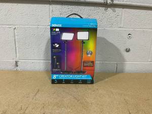 lot 332 image: 2PCS Bower 8 Creator LED RGB Light Kit w 32 Extendable Aluminum Stands , Perfect for Content Creation