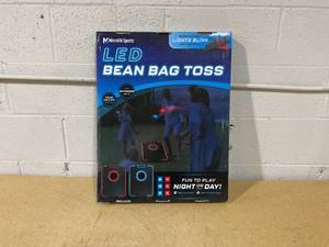 lot 337 image: LED Cornhole Board Set - Light Up Bean Bag Toss with 6 Bags, by MinnARK