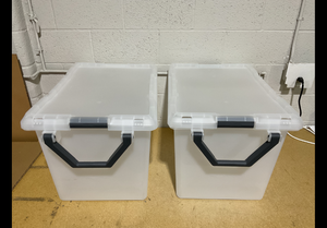 lot 146 image: LOT OF 2 Brightroom Wheeled Latching Storage Tote