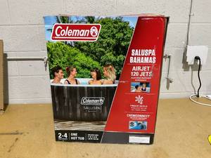 lot 79 image: Coleman Bahamas AirJet Inflatable Outdoor Round Hot Tub 2-4 Person with Pump