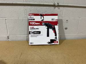 lot 377 image: Hyper Tough 6-Amp 12-Inch Corded Hammer Drill, Keyed Chuck, 120 Volt
