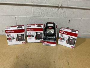 lot 381 image: LOT OF 4 Hyper Tough Tire Inflators & LED Area Light
