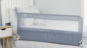 lot 403 image: Regalo Extra Long Hideaway Metal Bedrail, Gray BabyToddler Safety Bed Rail
