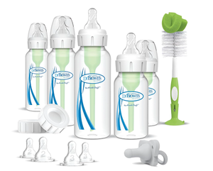 lot 408 image: Dr. Browns Baby Bottle Gift Set 6-Piece - green, one size With Scrubber