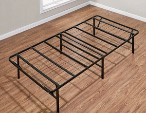 lot 411 image: Mainstays Twin 14 High Profile Foldable Steel Platform Bed Frame with Storage Space Under Frame, No Box Spring Required, Black