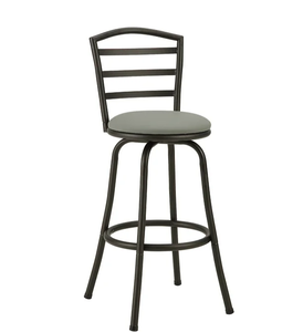 lot 412 image: Mainstays 3-Pack Indoor Adjustable 24 or 29 Swivel Adjustable Black Metal Barstool, Dark Gray Seat