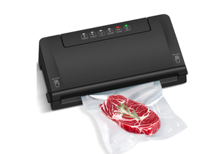 lot 414 image: Mainstays Vacuum Sealer with Built-in Cutter and Roll Storage, 1 Vacuum Seal Roll Included , Black