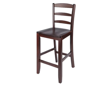 lot 419 image: Winsome Wood Benjamin 2 -Set Walnut 24.0-in H Counter height Square seat Wood Bar Stool and Back