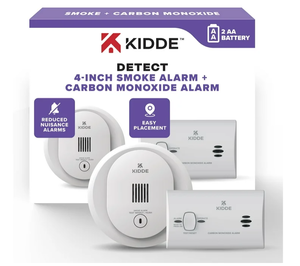 lot 439 image: Kidde Battery-Operated 4-inch Smoke Detector & Carbon Monoxide Value Pack, Batteries Included