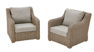 lot 80 image: 2PCS Better Homes & Gardens Bellamy Outdoor Wicker Club Lounge Patio Chairs