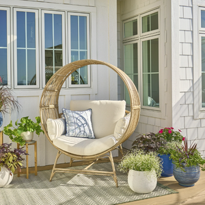 lot 84 image: Better Homes & Gardens Bellamy Round Wicker Outdoor Egg Chair