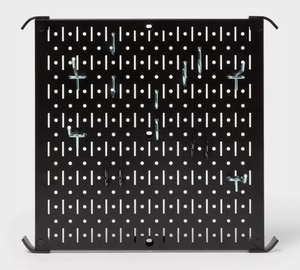 lot 150 image: LOT OF 2 16 Square Metal Pegboard - Brightroom Wall & Garage Storage Organizer, Carbon Steel, Black, 100 lb Capacity
