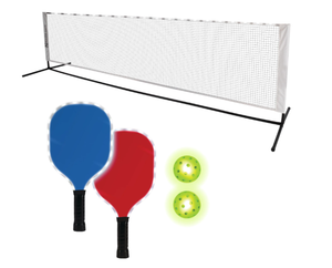 lot 168 image: MinnARK Sports LED Pickleball Portable Set, Light-Up Net, Paddles, and Balls, for Driveway & Backyard, Ages 3