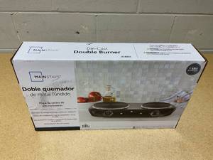 lot 266 image: Mainstays Double Burner, 1800 W, Black Electric Cooktop