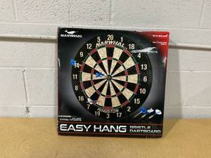 lot 198 image: Narwhal Kingston Official Size Bristle Dartboard with 6 Steel Tip Darts