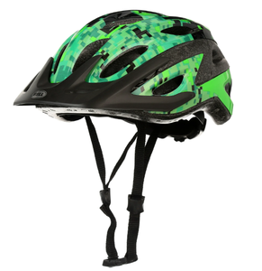 lot 181 image: LOT OF 2 Bell Sports Peak Green Pixels Boys Youth Helmet, Black, Ages 8 Years