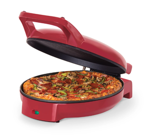 lot 197 image: Dash 12 Pizza Griddle, Red - Personal Pizza Maker with Dual Cooking Surfaces, Nonstick & 450°F Heat