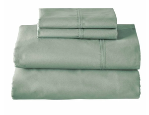 lot 267 image: 4PCS Full Size Better Homes & Gardens Cool & Crisp 300 Thread Count Green River Cotton Percale Sheet Set