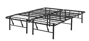 lot 273 image: Queen Size Mainstays 14 High Quad Fold Steel Platform Bed Frame
