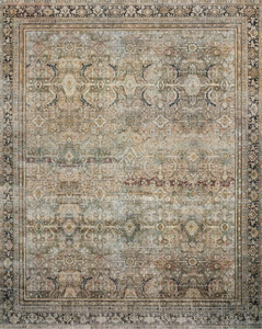 lot 284 image: Loloi II Layla Collection, LAY-03, OliveCharcoal, Thick, Area Rug, Soft, Durable, Vintage Inspired