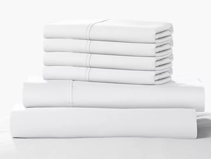 lot 296 image: 6PCS King Size Color Sense 1200-Thread-Count Cotton Blend Sheet Set