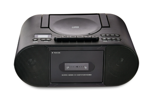 lot 394 image: Onn. Portable CDCassette Boombox with Bluetooth Wireless Technology