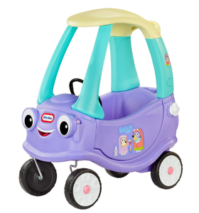 lot 479 image: Little Tikes Bluey Grannies Car Coupe with 2 Accessories, Bluey Foot-to-Floor Ride-on, Kids Ages 1-5