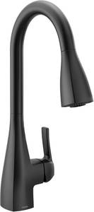 lot 16 image: Moen Kiran Matte Black One-Handle High Arc Pulldown Kitchen Faucet